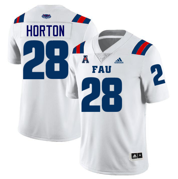 #28 Zyere Horton FAU Jersey,Florida Atlantic Owls Football Jersey,Uniforms,Gears-White